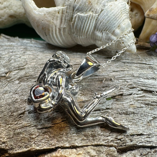 Ocean Diver Necklace in Sterling Silver | Pendant | Wiccan Center
