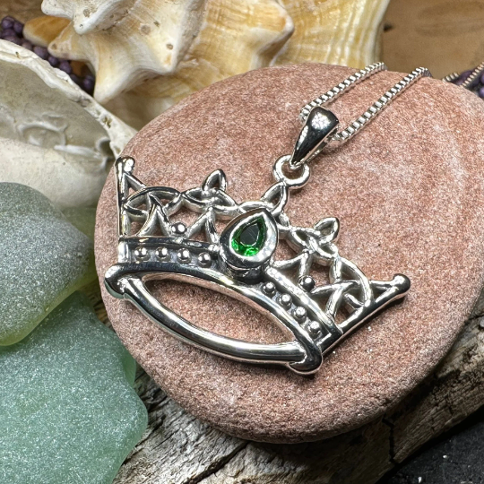 Celtic Irish Princess Crown Necklace in Sterling Silver | Pendant | Wiccan Center
