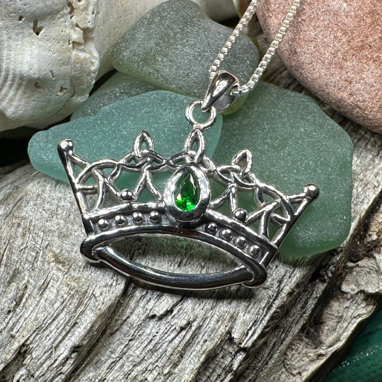 Celtic Irish Princess Crown Necklace in Sterling Silver | Pendant | Wiccan Center