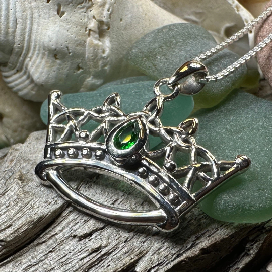 Celtic Irish Princess Crown Necklace in Sterling Silver | Pendant | Wiccan Center