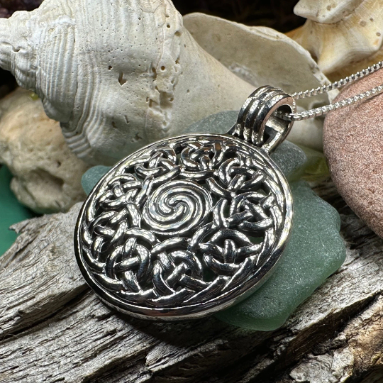 Eternal Celtic Spiral Necklace in Sterling Silver | Pendant | Wiccan Center