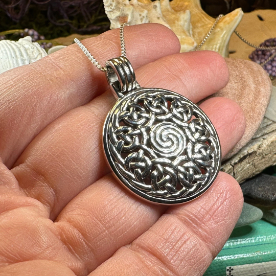 Eternal Celtic Spiral Necklace in Sterling Silver | Pendant | Wiccan Center