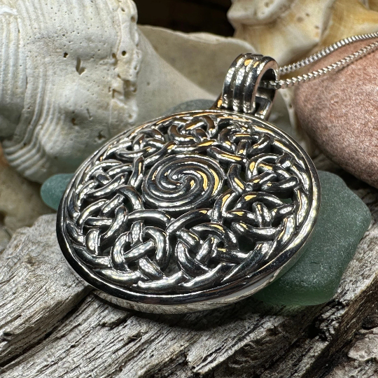 Eternal Celtic Spiral Necklace in Sterling Silver | Pendant | Wiccan Center