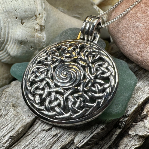 Eternal Celtic Spiral Necklace in Sterling Silver | Pendant | Wiccan Center