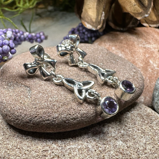 Joy Celtic Trinity Knot Earrings in Sterling Silver