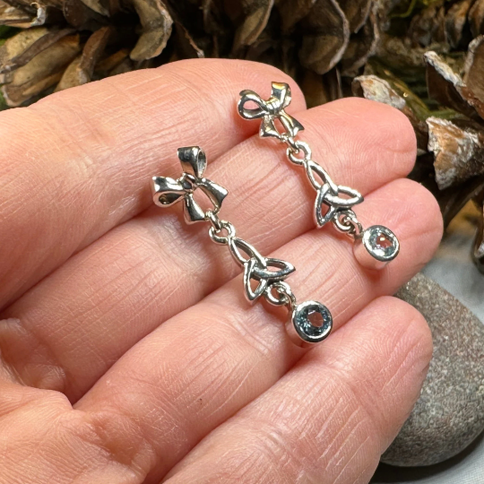 Joy Celtic Trinity Knot Earrings in Sterling Silver