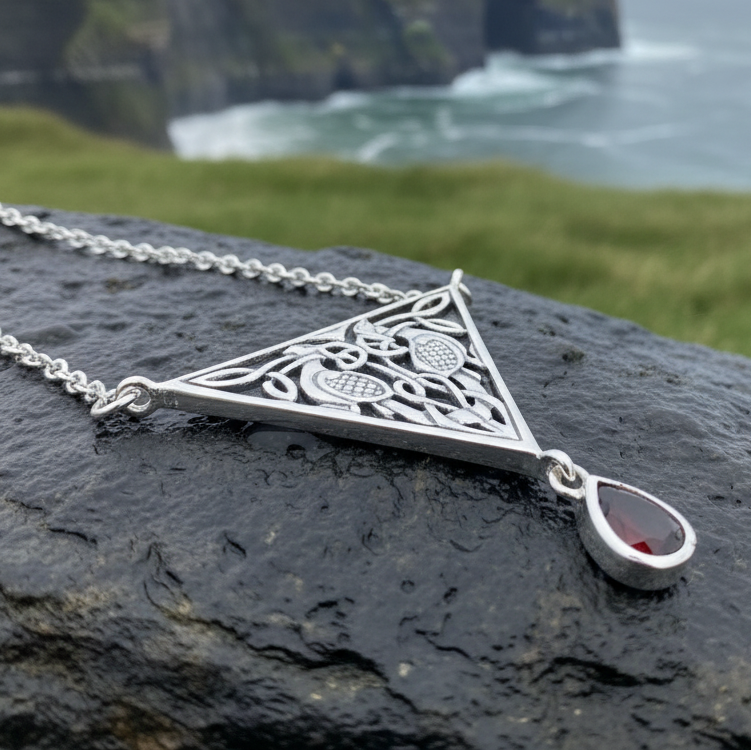 Kells Celtic Birds Necklace in Sterling Silver