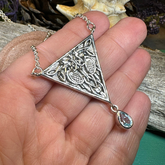 Kells Celtic Birds Necklace in Sterling Silver