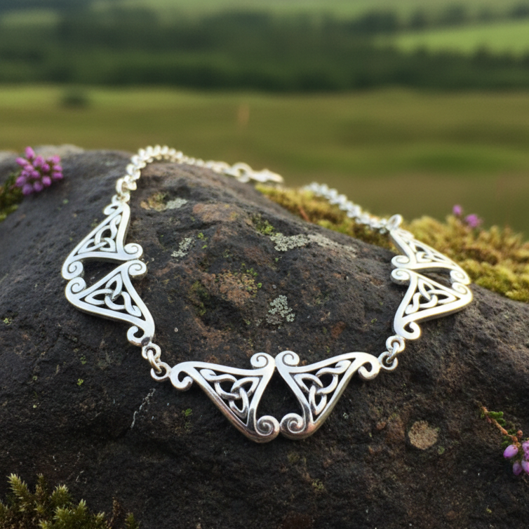 Morna Celtic Trinity Knot Necklace in Sterling Silver