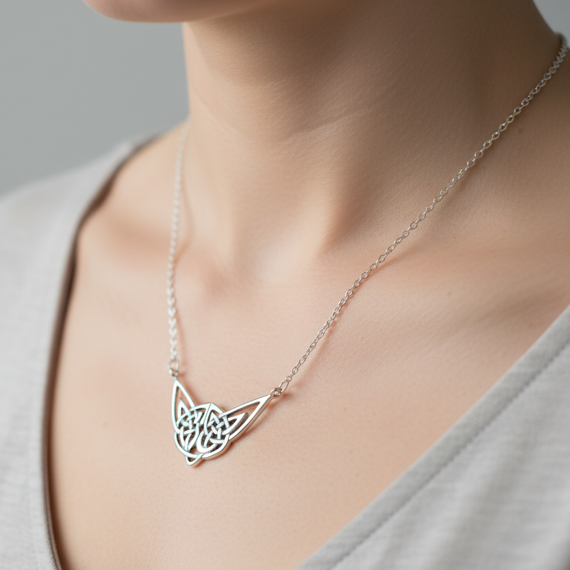 Letita Celtic Knot Necklace in Sterling Silver | Necklet | Wiccan Center