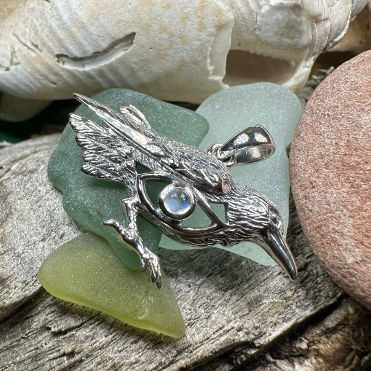 Rona Raven Necklace in Sterling Silver | Pendant | Wiccan Center