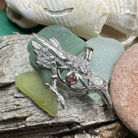 Rona Raven Necklace in Sterling Silver | Pendant | Wiccan Center