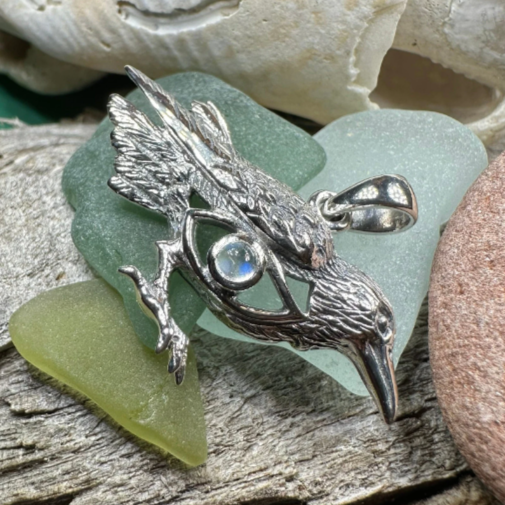 Rona Raven Necklace in Sterling Silver | Pendant | Wiccan Center
