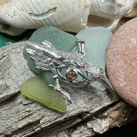 Rona Raven Necklace in Sterling Silver
