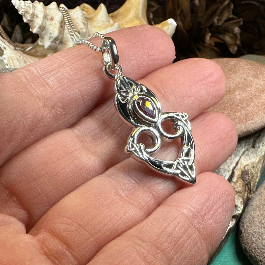Cordelia Celtic Trinity Knot Necklace in Sterling Silver | Pendant | Wiccan Center