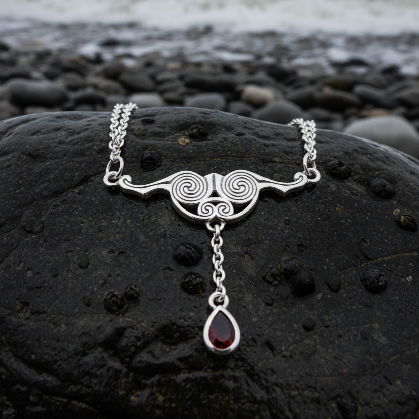 Liosa Celtic Spiral Necklace in Sterling Silver | Necklet | Wiccan Center