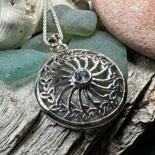 Wheel of Life Celtic Trinity Knot Necklace