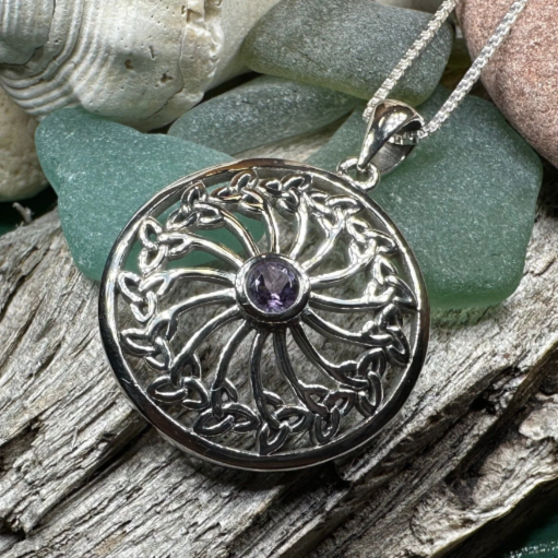 Wheel of Life Celtic Trinity Knot Necklace