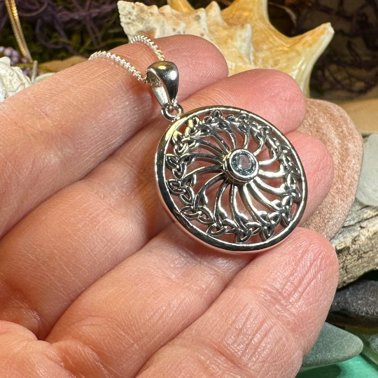 Wheel of Life Celtic Trinity Knot Necklace