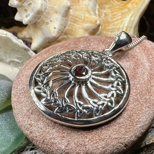 Wheel of Life Celtic Trinity Knot Necklace