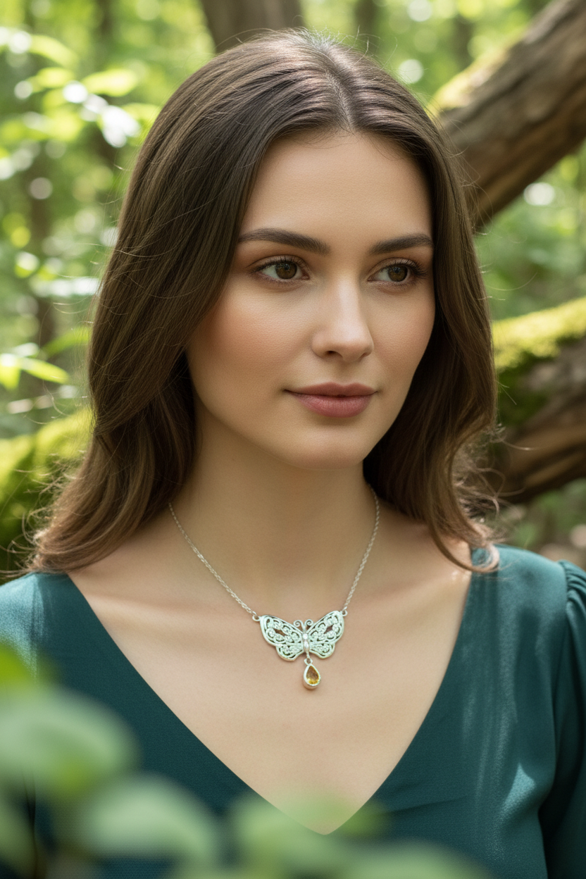 Meadow Celtic Butterfly Necklace in Sterling Silver | Necklet | Wiccan Center