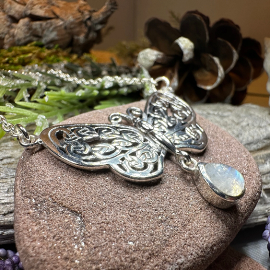 Meadow Celtic Butterfly Necklace in Sterling Silver | Necklet | Wiccan Center