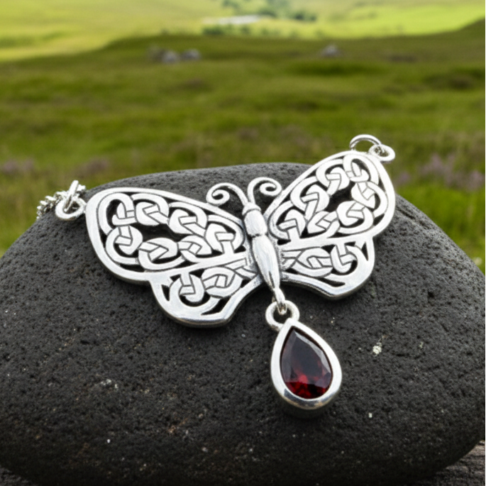 Meadow Celtic Butterfly Necklace in Sterling Silver | Necklet | Wiccan Center