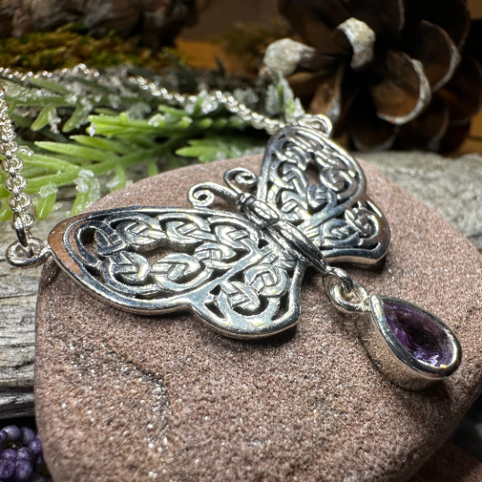 Meadow Celtic Butterfly Necklace in Sterling Silver | Necklet | Wiccan Center