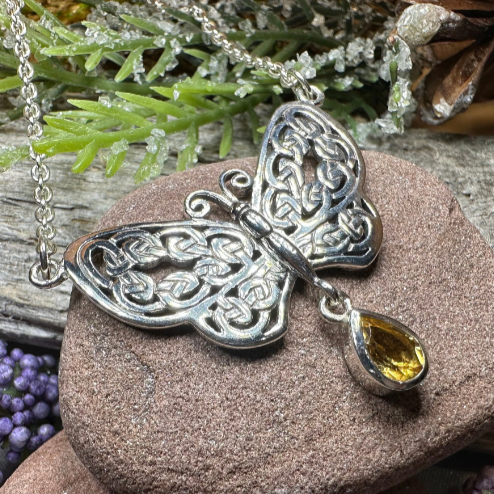 Meadow Celtic Butterfly Necklace in Sterling Silver | Necklet | Wiccan Center