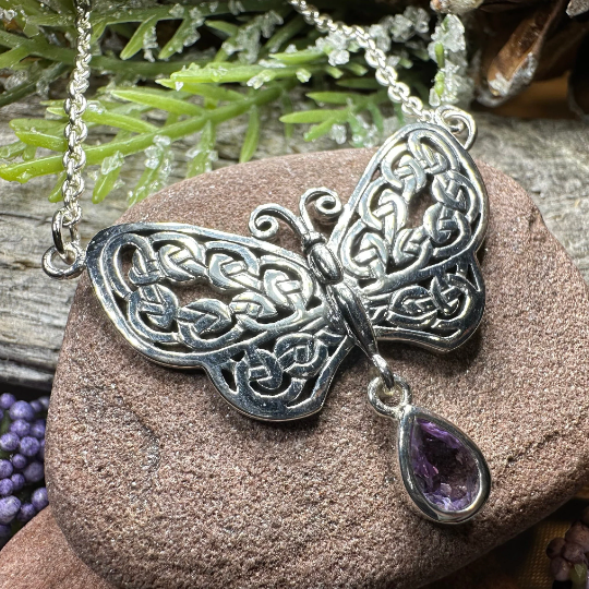 Meadow Celtic Butterfly Necklace in Sterling Silver | Necklet | Wiccan Center