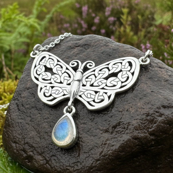 Meadow Celtic Butterfly Necklace in Sterling Silver | Necklet | Wiccan Center