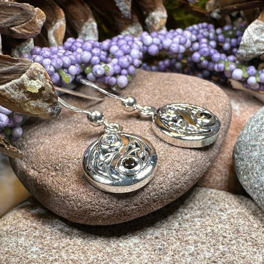 Celtic Yin Yang Earrings in Sterling Silver