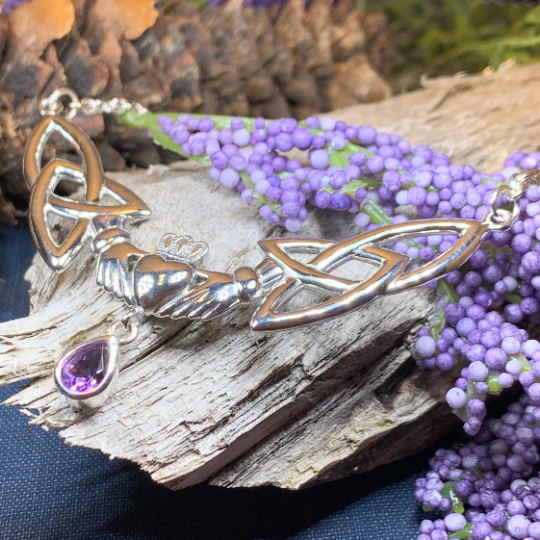 Erinna Irish Claddagh Necklace in Sterling Silver