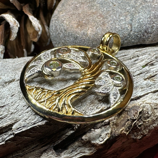 Avalon Tree of Life Necklace with Peridots