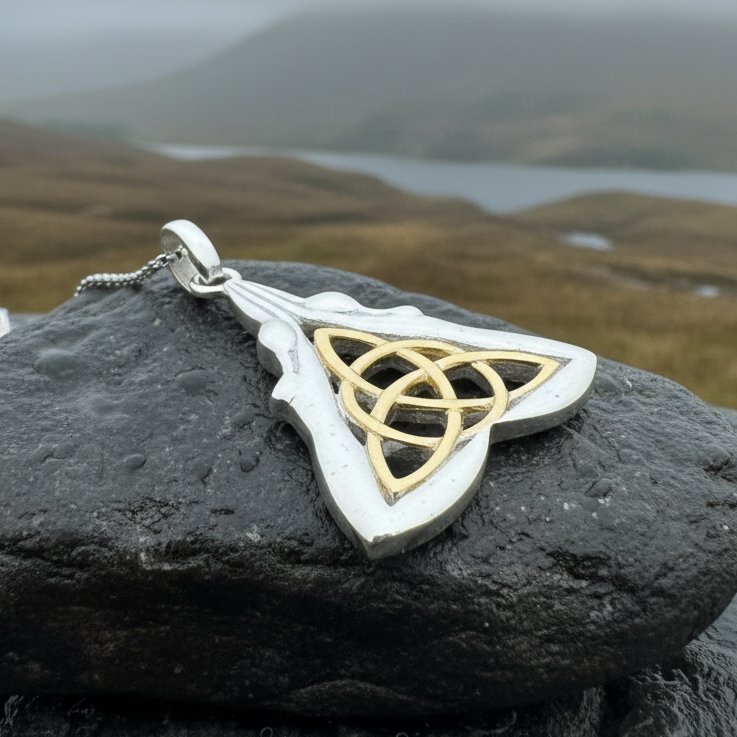 Celtic Double Goddess Necklace in Sterling Silver