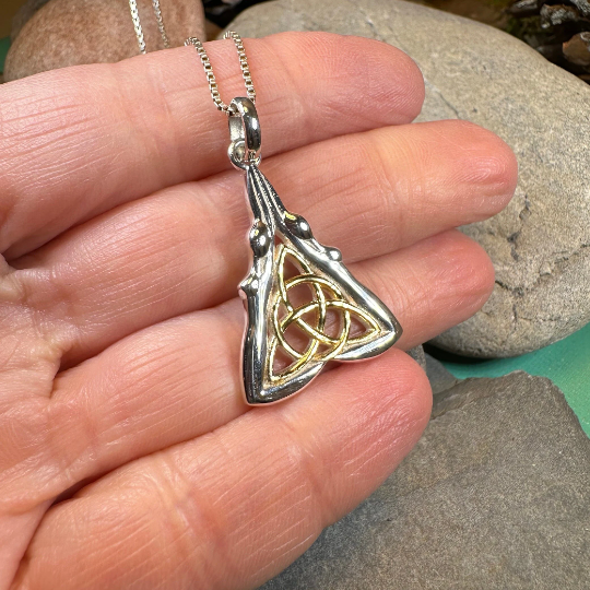 Celtic Double Goddess Necklace in Sterling Silver
