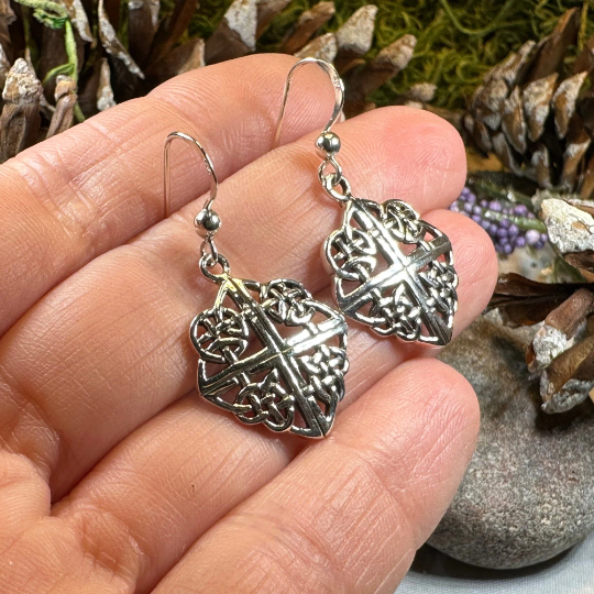 Norena Celtic Knot Earrings in Sterling Silver