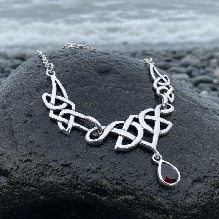 Lorena Celtic Knot Necklace in Sterling Silver