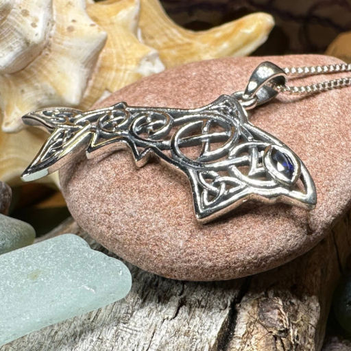 Cadmael Celtic Shark Necklace in Sterling Silver | Pendant | Wiccan Center