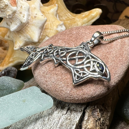 Cadmael Celtic Shark Necklace in Sterling Silver | Pendant | Wiccan Center
