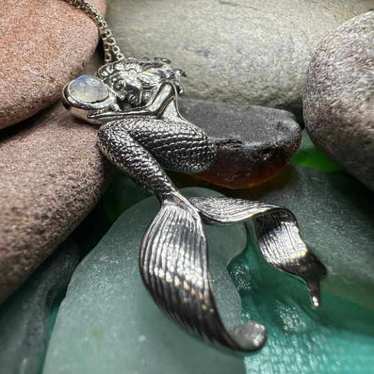 Moonstone Mermaid Necklace | Pendant | Wiccan Center
