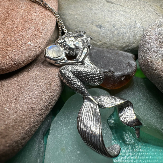 Moonstone Mermaid Necklace | Pendant | Wiccan Center