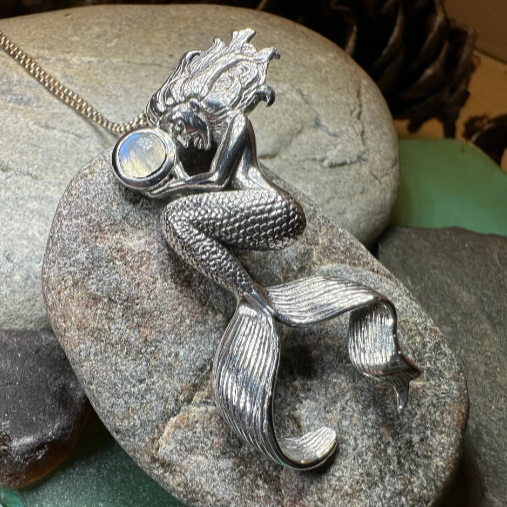 Moonstone Mermaid Necklace | Pendant | Wiccan Center
