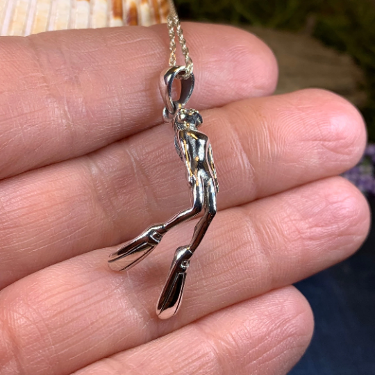Lady Diver Necklace in Sterling Silver | Pendant | Wiccan Center