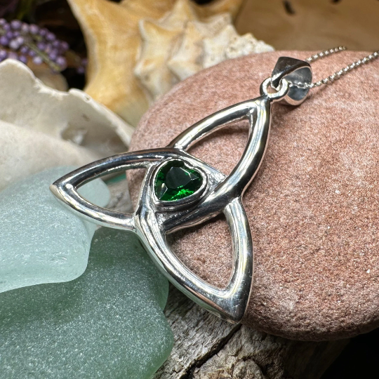 McKenna Celtic Trinity Knot Heart Necklace in Sterling Silver | Pendant | Wiccan Center