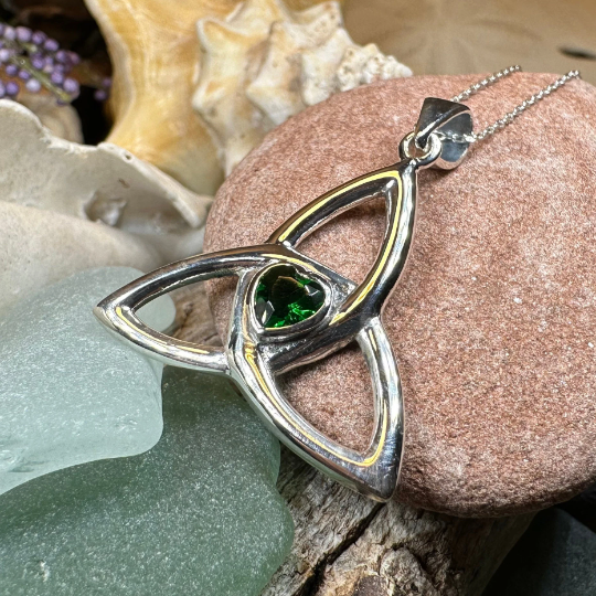 McKenna Celtic Trinity Knot Heart Necklace in Sterling Silver | Pendant | Wiccan Center