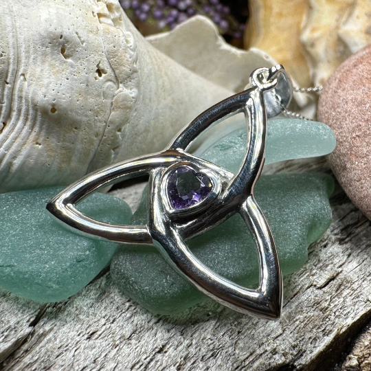 McKenna Celtic Trinity Knot Heart Necklace in Sterling Silver | Pendant | Wiccan Center