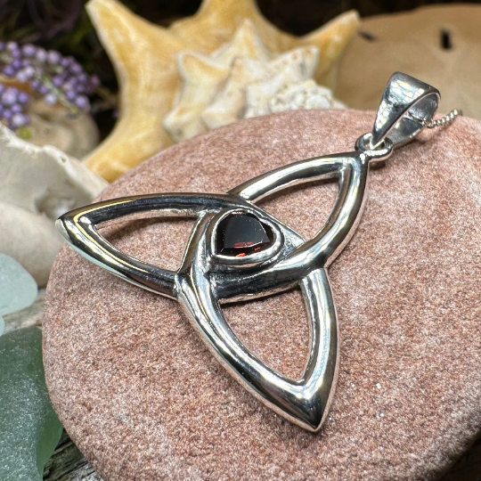 McKenna Celtic Trinity Knot Heart Necklace in Sterling Silver | Pendant | Wiccan Center
