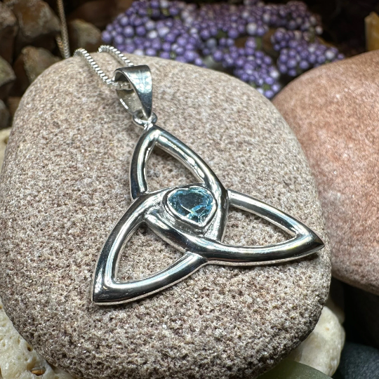 McKenna Celtic Trinity Knot Heart Necklace in Sterling Silver | Pendant | Wiccan Center
