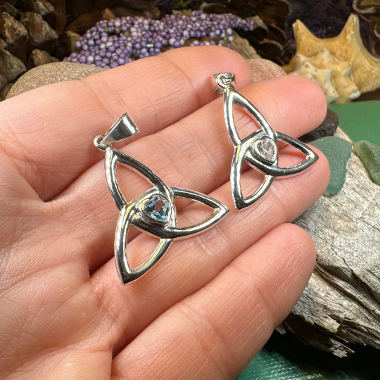 McKenna Celtic Trinity Knot Heart Necklace in Sterling Silver | Pendant | Wiccan Center